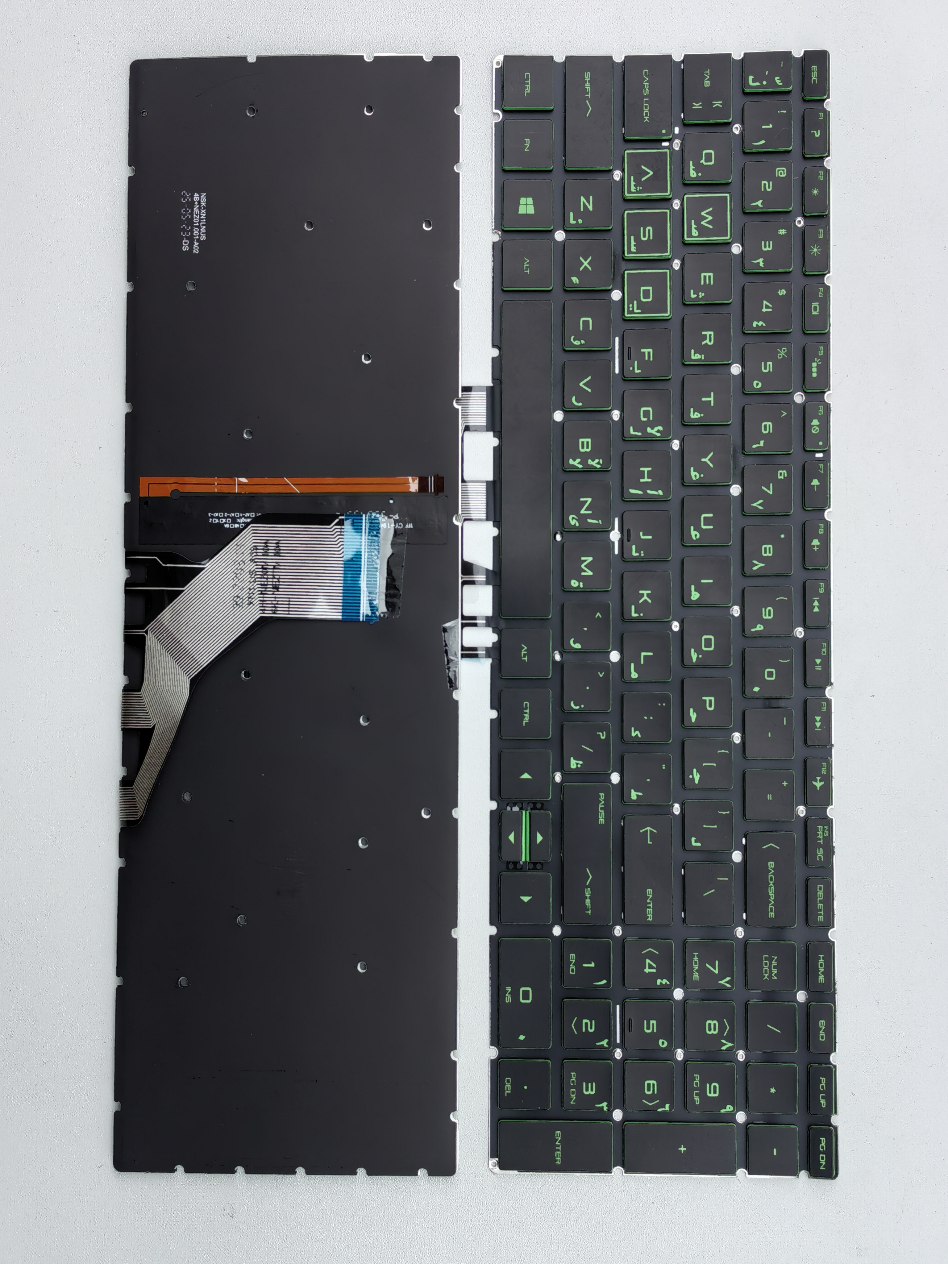 Picture of New Replacement Laptop Keyboard For HP 15-DA/15-CX/15-DK/15-CN/15-CR/15-CS/15-DB BLACK Backlit,Green Printing,Green Side (OEM) AR Layout